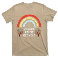 Rainbow Reduce Reuse Recycle Love The Earth Tree Environment T-Shirt