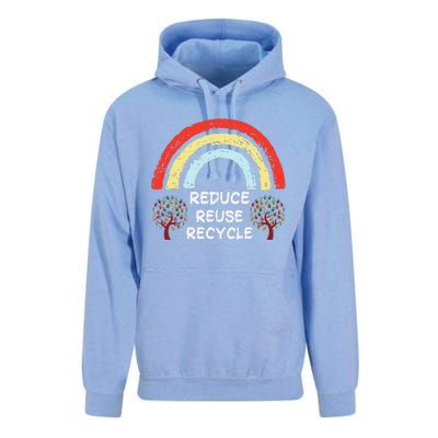 Rainbow Reduce Reuse Recycle Love The Earth Tree Environment Unisex Surf Hoodie