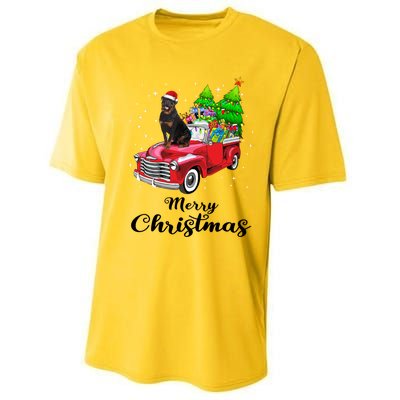 Rottweiler Ride Red Truck Christmas Pajama Gift Performance Sprint T-Shirt