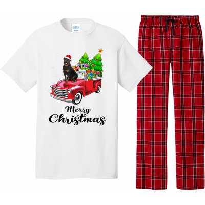 Rottweiler Ride Red Truck Christmas Pajama Gift Pajama Set