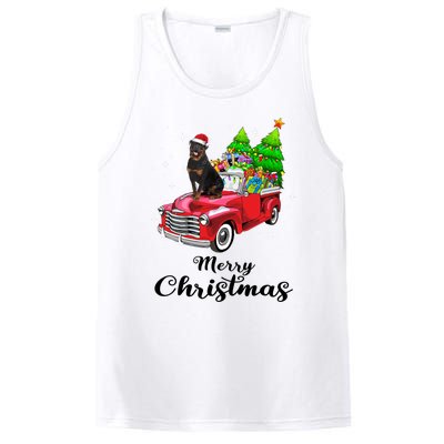 Rottweiler Ride Red Truck Christmas Pajama Gift PosiCharge Competitor Tank