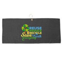 Reuse Reduce Recycle Save The Earth Everyday Gift Large Microfiber Waffle Golf Towel