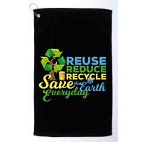 Reuse Reduce Recycle Save The Earth Everyday Gift Golf Towel