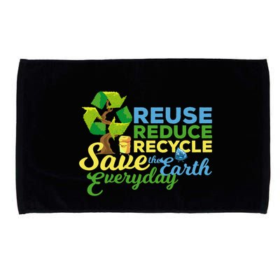 Reuse Reduce Recycle Save The Earth Everyday Gift Microfiber Hand Towel