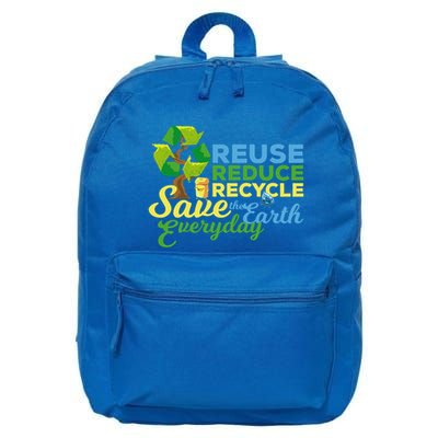Reuse Reduce Recycle Save The Earth Everyday Gift 16 in Basic Backpack