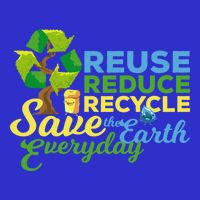 Reuse Reduce Recycle Save The Earth Everyday Gift Stripe Pom Pom Beanie