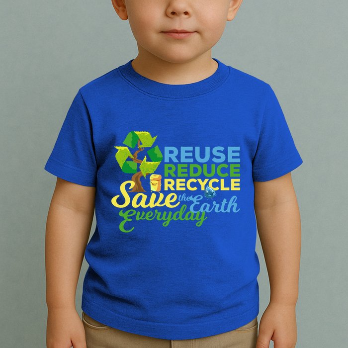 Reuse Reduce Recycle Save The Earth Everyday Gift Toddler T-Shirt