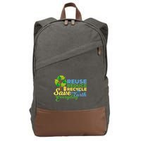 Reuse Reduce Recycle Save The Earth Everyday Gift Cotton Canvas Backpack
