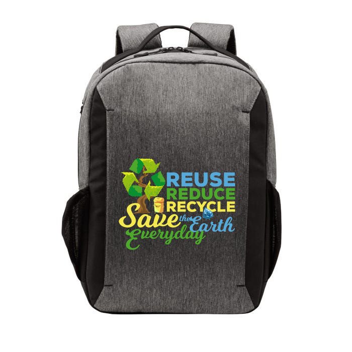 Reuse Reduce Recycle Save The Earth Everyday Gift Vector Backpack
