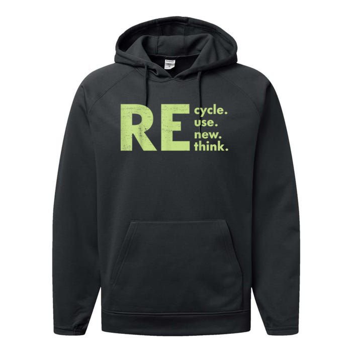 Recycle Reuse Renew Rethink Crisis Environmental Activism Performance Fleece Hoodie