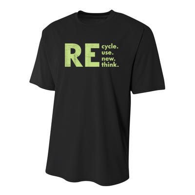 Recycle Reuse Renew Rethink Crisis Environmental Activism Youth Performance Sprint T-Shirt