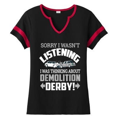 Road Rage Racer: Demo Derby On Race Tracks Ladies Halftime Notch Neck Tee