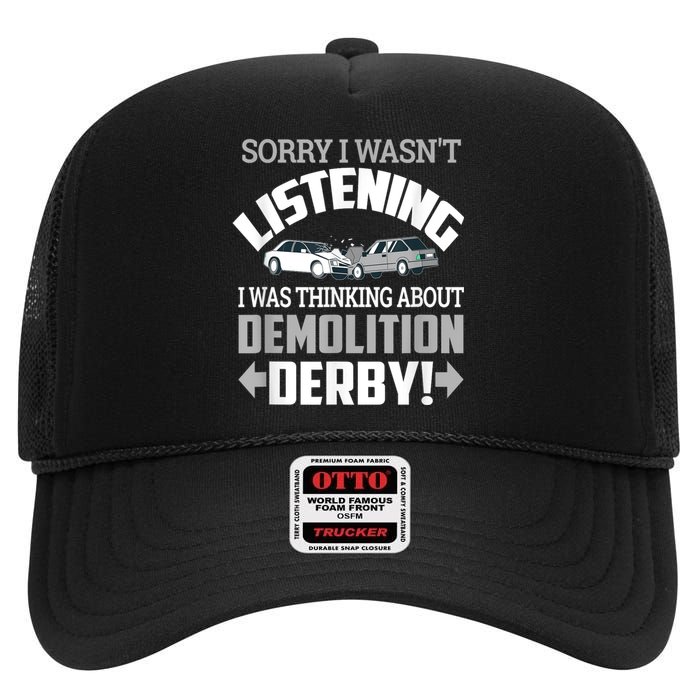 Road Rage Racer: Demo Derby On Race Tracks High Crown Mesh Back Trucker Hat