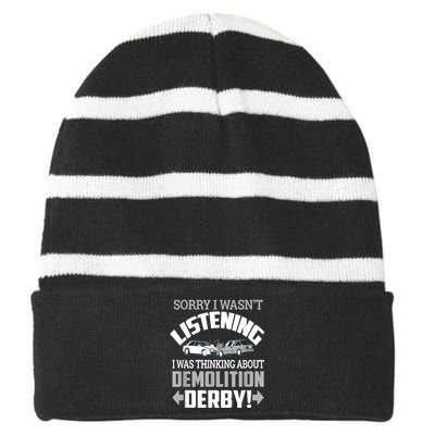 Road Rage Racer: Demo Derby On Race Tracks Striped Beanie with Solid Band