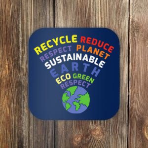 Recycle Reduce Respect Planet Nature Protect Hour Day Earth Coaster