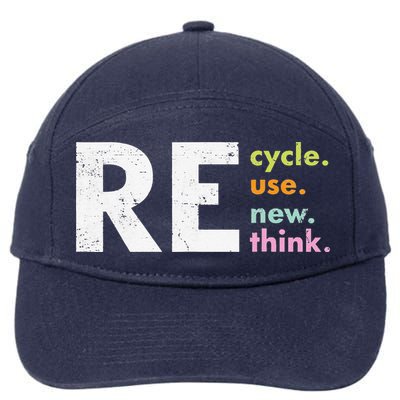 Recycle Reuse Renew Rethink 7-Panel Snapback Hat