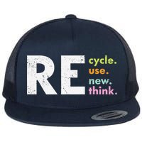 Recycle Reuse Renew Rethink Flat Bill Trucker Hat