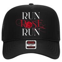 Run Rose Run Logo D.o.l.l.y P.a.r.t.o.n Vintage Retro 80s 90s Country Music High Crown Mesh Back Trucker Hat