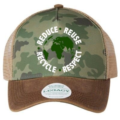 Recycle Reduce Reuse Respect Earth Day Legacy Tie Dye Trucker Hat