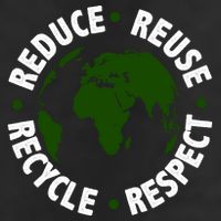 Recycle Reduce Reuse Respect Earth Day 7 Panel Mesh Trucker Snapback Hat