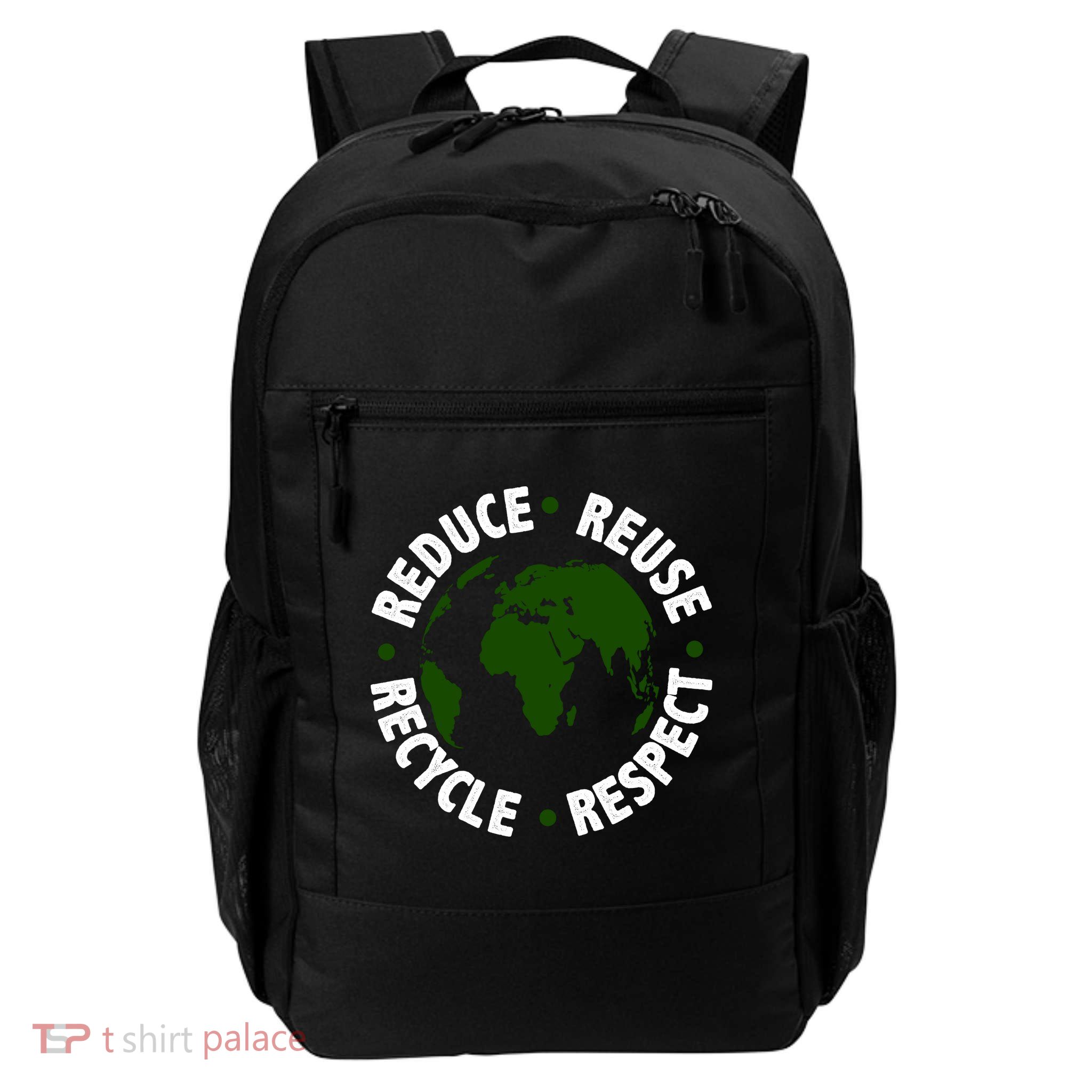 Recycle Reduce Reuse Respect Earth Day Daily Commute Backpack