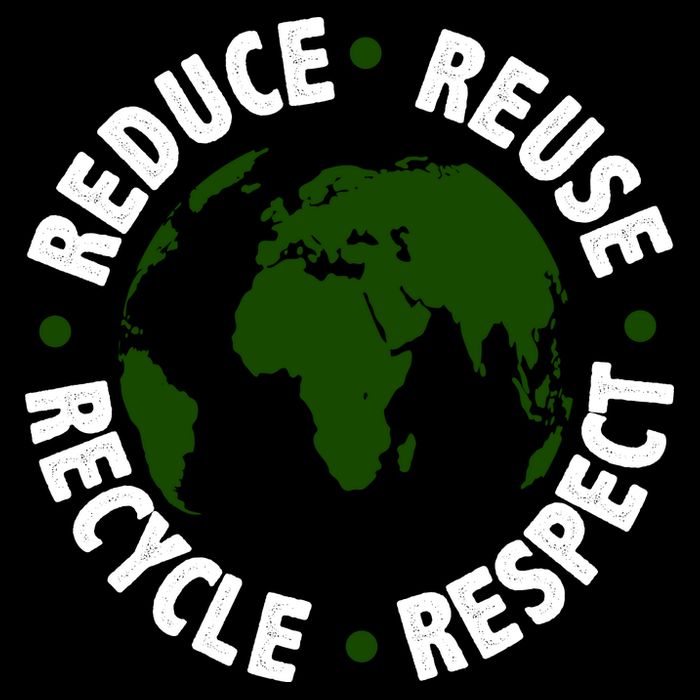 Recycle Reduce Reuse Respect Earth Day 7-Panel Snapback Hat