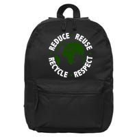 Recycle Reduce Reuse Respect Earth Day 16 in Basic Backpack