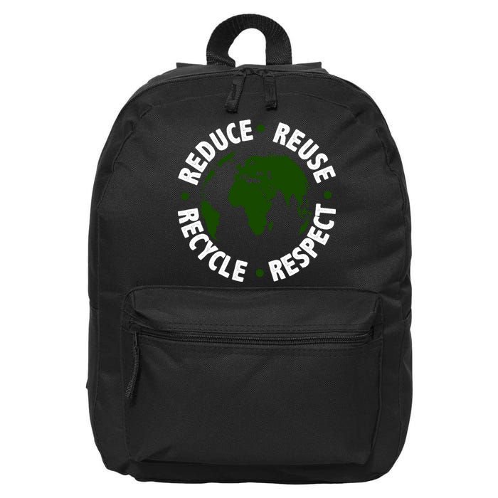 Recycle Reduce Reuse Respect Earth Day 16 in Basic Backpack
