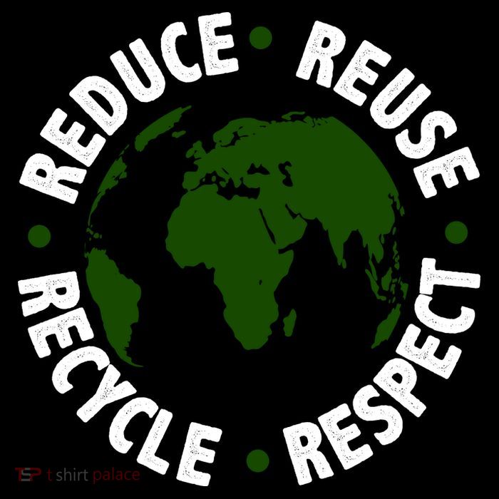 Recycle Reduce Reuse Respect Earth Day Pom Pom 12in Knit Beanie