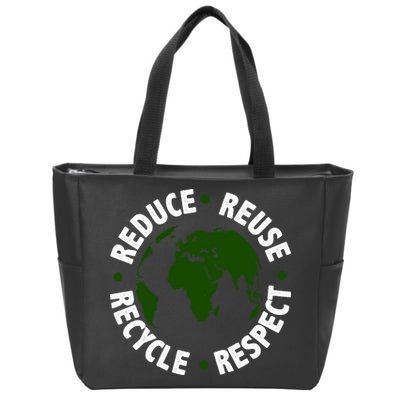 Recycle Reduce Reuse Respect Earth Day Zip Tote Bag