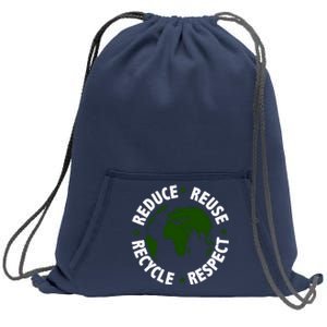 Recycle Reduce Reuse Respect Earth Day Sweatshirt Cinch Pack Bag