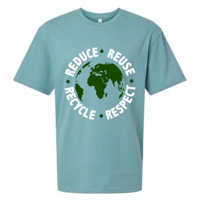 Recycle Reduce Reuse Respect Earth Day Sueded Cloud Jersey T-Shirt