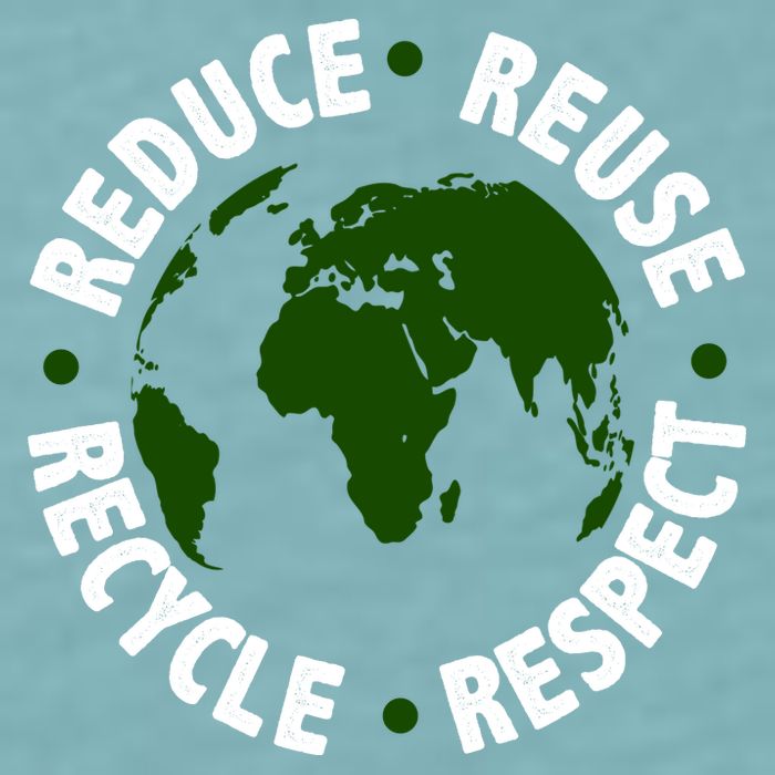 Recycle Reduce Reuse Respect Earth Day Sueded Cloud Jersey T-Shirt