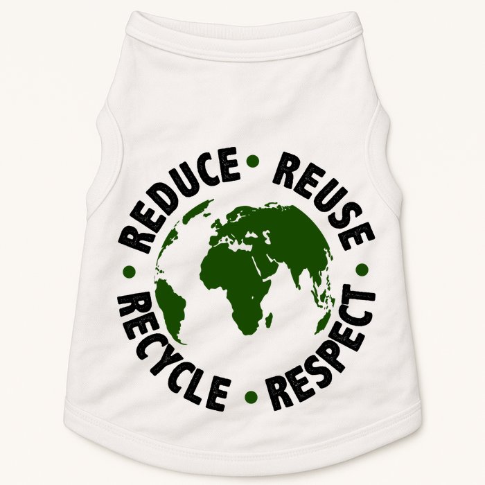 Recycle Reduce Reuse Respect Earth Day Doggie Tank