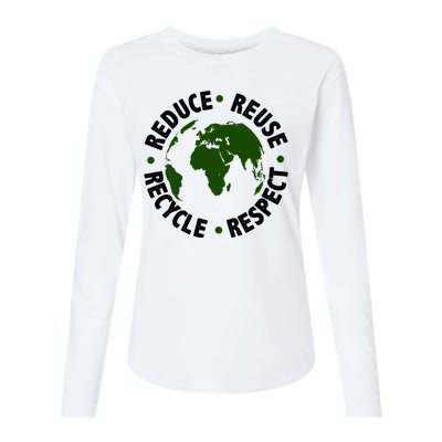 Recycle Reduce Reuse Respect Earth Day Womens Cotton Relaxed Long Sleeve T-Shirt