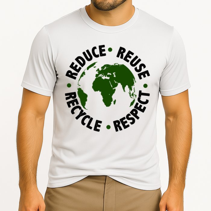 Recycle Reduce Reuse Respect Earth Day Performance Shirt