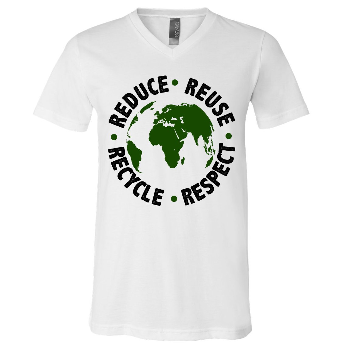 Recycle Reduce Reuse Respect Earth Day V-Neck T-Shirt