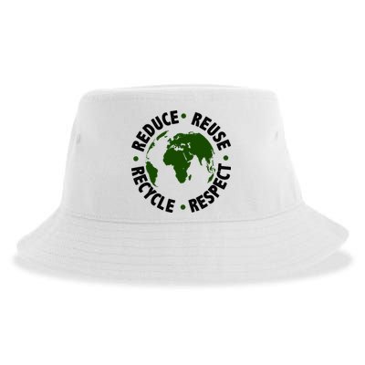 Recycle Reduce Reuse Respect Earth Day Sustainable Bucket Hat