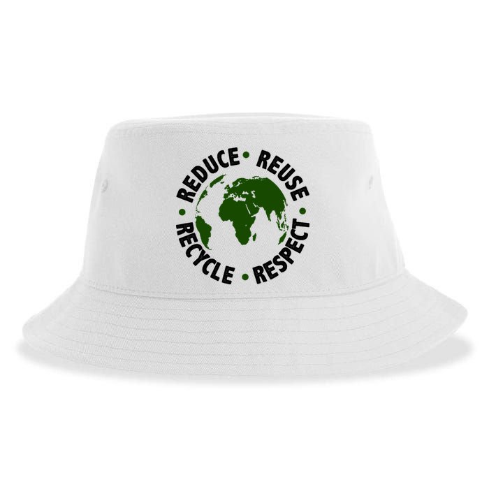 Recycle Reduce Reuse Respect Earth Day Sustainable Bucket Hat