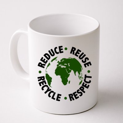 Recycle Reduce Reuse Respect Earth Day Mug