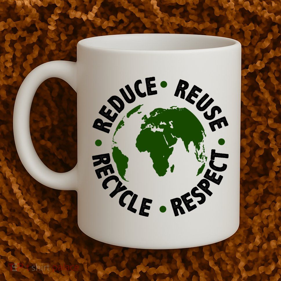 Recycle Reduce Reuse Respect Earth Day Mug