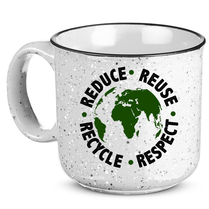 Recycle Reduce Reuse Respect Earth Day 15oz Campfire Ceramic Mug