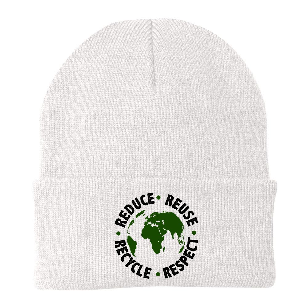 Recycle Reduce Reuse Respect Earth Day Beanie