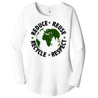 Recycle Reduce Reuse Respect Earth Day Women's Perfect Tri Tunic Long Sleeve Shirt