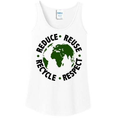 Recycle Reduce Reuse Respect Earth Day Ladies Essential Tank