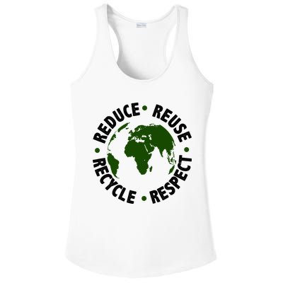 Recycle Reduce Reuse Respect Earth Day Ladies PosiCharge Competitor Racerback Tank