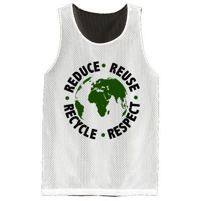 Recycle Reduce Reuse Respect Earth Day Mesh Reversible Basketball Jersey Tank