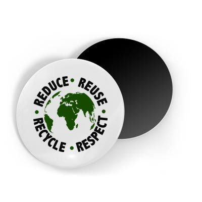 Recycle Reduce Reuse Respect Earth Day Magnet