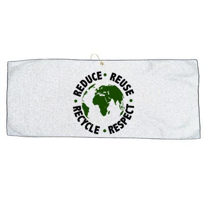 Recycle Reduce Reuse Respect Earth Day Large Microfiber Waffle Golf Towel