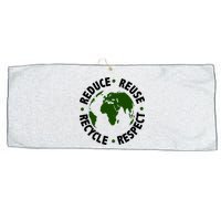 Recycle Reduce Reuse Respect Earth Day Large Microfiber Waffle Golf Towel